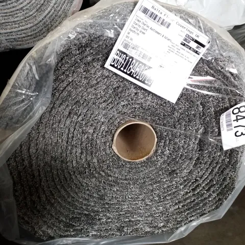 ROLL OF QUALITY KESARI A616/0960 TWINBACK NATURAL SLATE CARPET APPROXIMATELY 25.35×4M