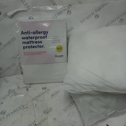 ANTI-ALLERGY WATERPROOF MATTRESS PROTECTOR AND TWO CUSHIONS
