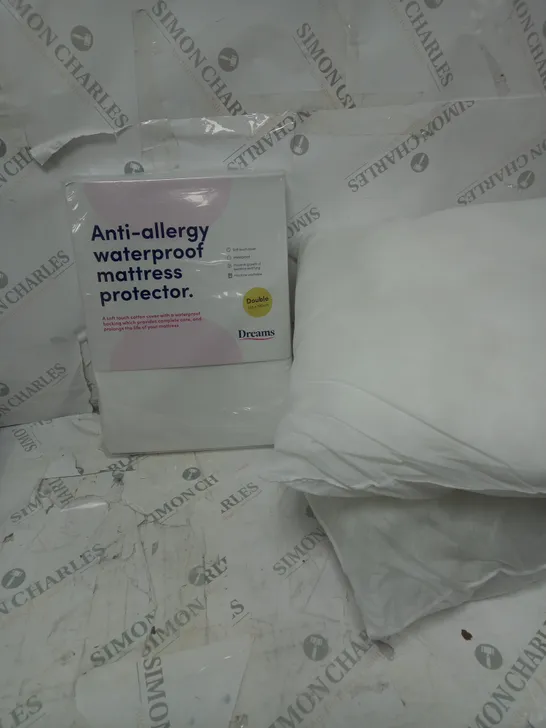 ANTI-ALLERGY WATERPROOF MATTRESS PROTECTOR AND TWO CUSHIONS