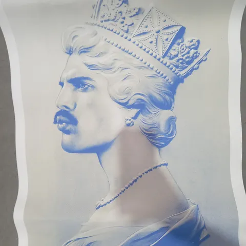 FREDDIE MERCURY QUEEN SCREENPRINT ARTWORK IN BLUE