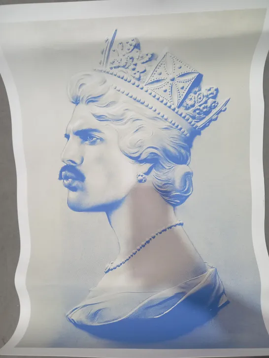 FREDDIE MERCURY QUEEN SCREENPRINT ARTWORK IN BLUE