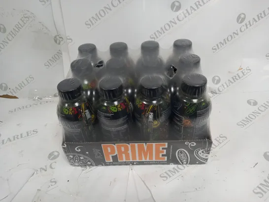 BOX OF ASSORTED FOOD AND DRINK ITEMS TO INCLUDE PRIME ( STRAWBERRY WATERMELON, ORANGE MANGO)