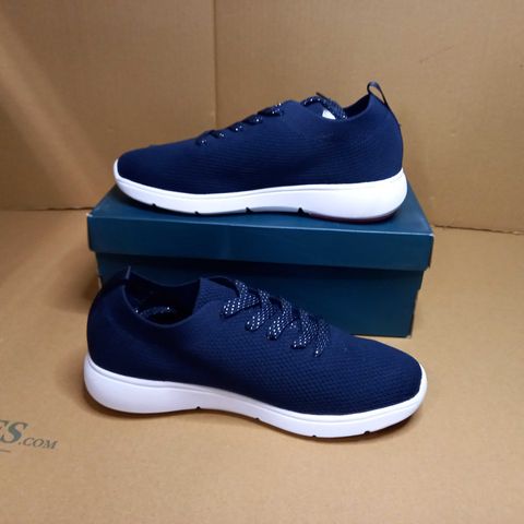BOXED PAIR OF HOTTER NAVY STARLIGHT TRAINERS - SIZE 5.5