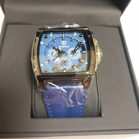 MEN’S RUCKSTUHL R300 CHRONOGRAPH WATCH – BLUE MULTI FUNCTION DIAL – 3ATM WATER RESISTANT – GENUINE LEATHER STRAP