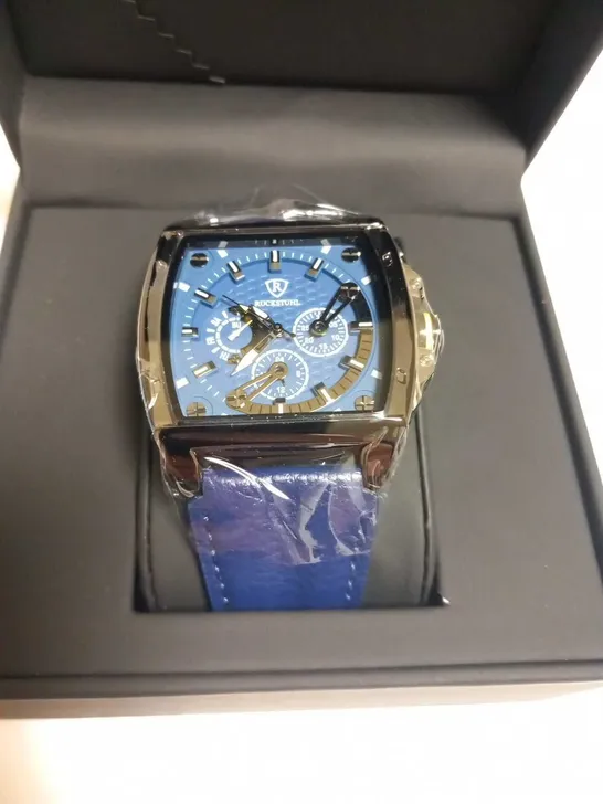 MEN’S RUCKSTUHL R300 CHRONOGRAPH WATCH – BLUE MULTI FUNCTION DIAL – 3ATM WATER RESISTANT – GENUINE LEATHER STRAP