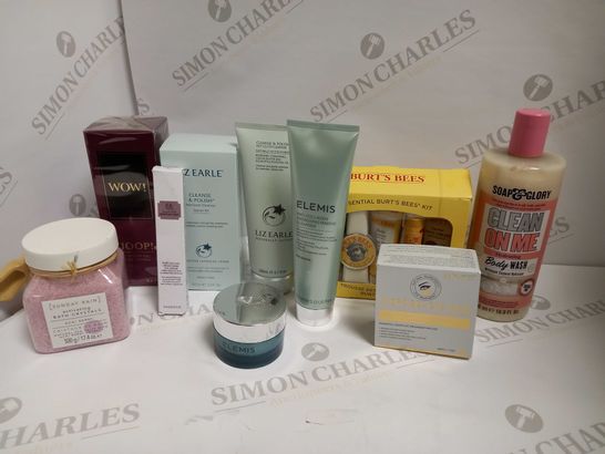 LOT OF 10 ASSORTED SKIN CARE ITEMS, TO INCLUDE ELEMIS, LIZ EARLE, SOAP & GLORY, ETC