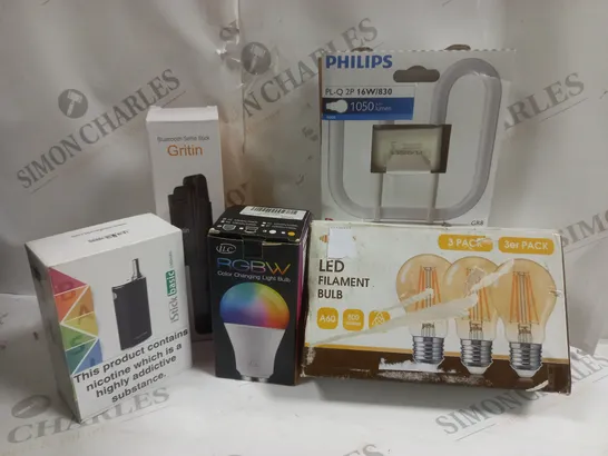 APPROXIMATELY 5 ELECTRICALS ITEMS TO INCLUDE iSTICK BASIC, PHILIPS 1050 LUMEN, RGBW COLOUR CHANGING BULB, ETC