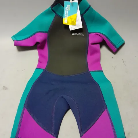 MOUNTAIN WAREHOUSE SHORTY KIDS WETSUIT ON GRAPE AND BLUE (3-4y)