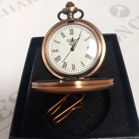 MENS EDISON POCKET WATCH – QUARTZ MOVEMENT – CHAIN AND GIFT BOX INCLUDED