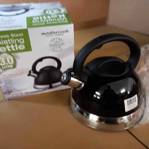 BOXED MASTERCOOK STAINLESS STEEL WHISTLING KETTLE 3L