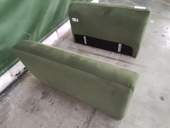 PAIR OF QUALITY BRITISH DESIGNER LOUNGE Co. SOFA ARMS GREEN PLUSH FABRIC