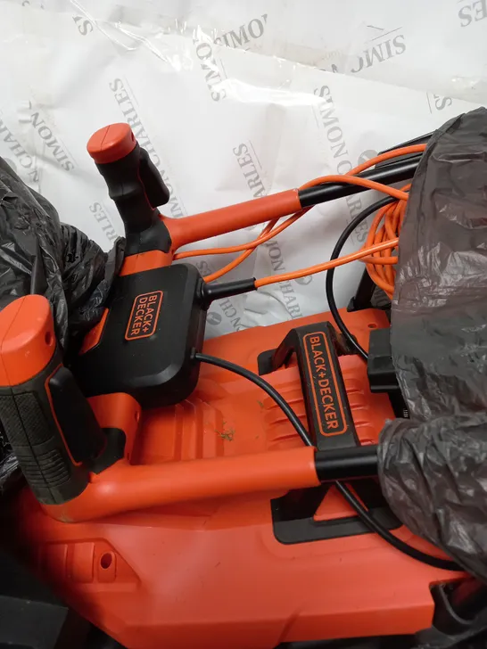 BLACK MAND DECKER LAWNMOWER - BLACK AND ORANGE - COLLECTION ONLY 