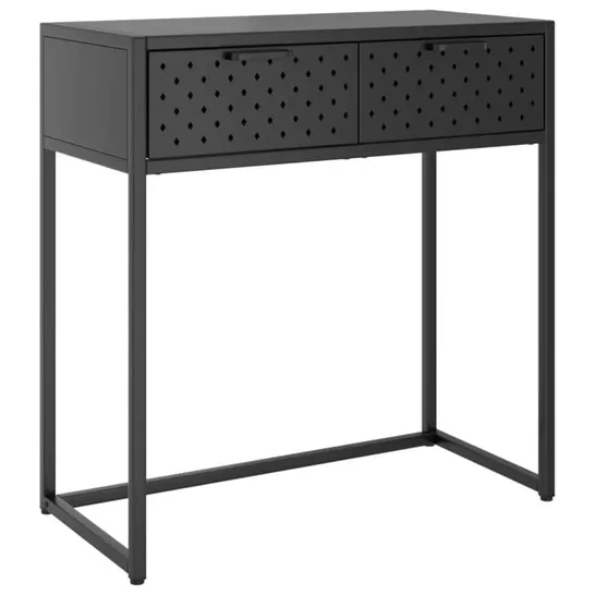 BOXED HASRET 72CM CONSOLE TABLE IN DARK GREY (1 BOX)