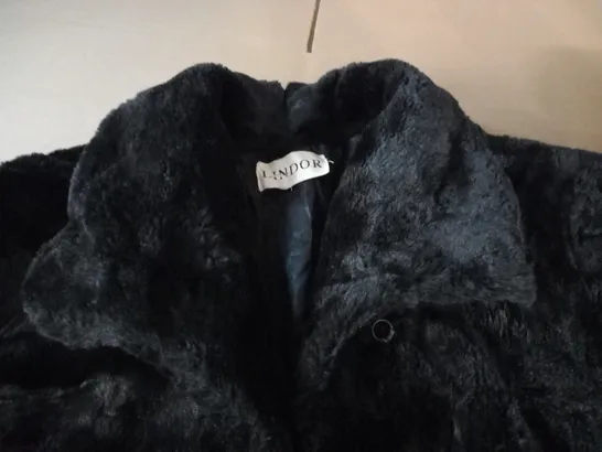 LINDOR BLACK FAUX FUR COAT - SIZE UNSPECIFIED