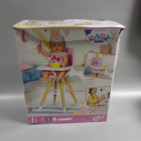BOXED BABY BORN HIGH CHAIR 