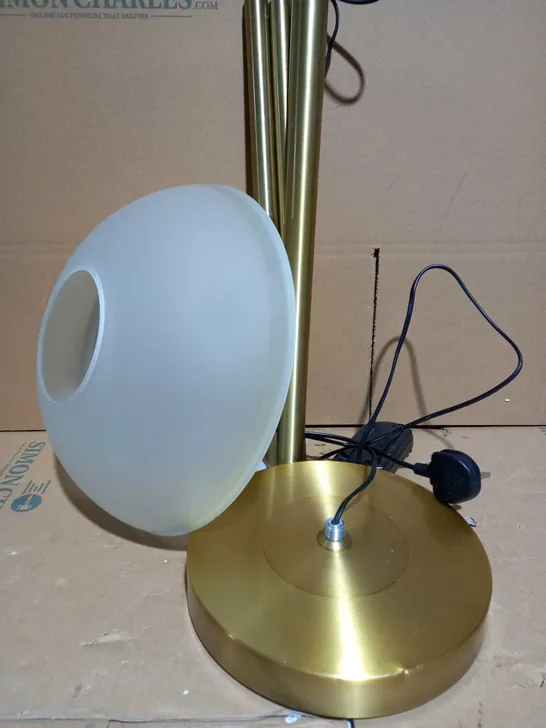 JOHN LEWIS AZURE FLOOR LAMP GLASS SHADE ANTIQUED BRASS FINISH