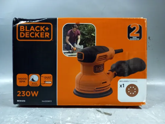 BOXED BLACK + DECKER 230W RANDOM ORBIT SANDER