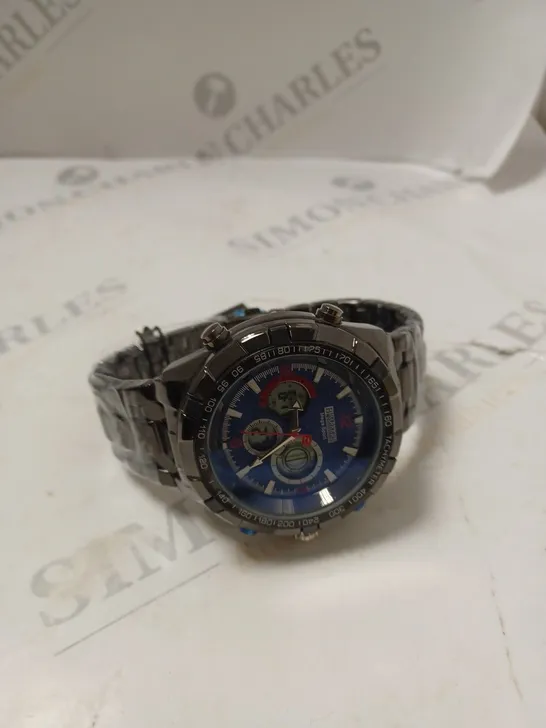 BOXED BARKERS OF KENSINGTON MEGA SPORT BLUE DIAL WATCH 