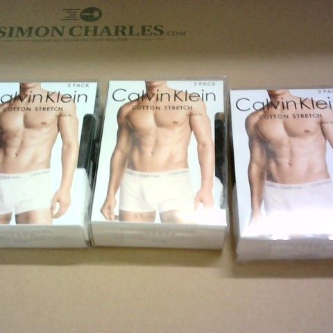 LOT OF 3 PACKS OF 3 CALVIN KLEIN COTTON STRETCH TRUNKS - CLASSIC FIT / XL