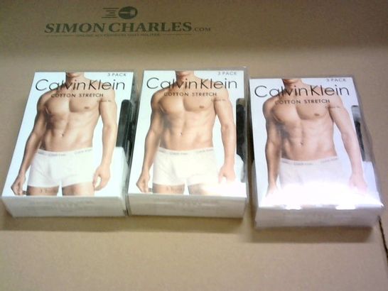 LOT OF 3 PACKS OF 3 CALVIN KLEIN COTTON STRETCH TRUNKS - CLASSIC FIT / XL