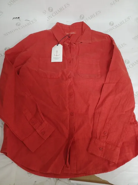 SEA SALT CORNWALL HAZEL BRANCH SHIRT IN TOMATO - UK 8