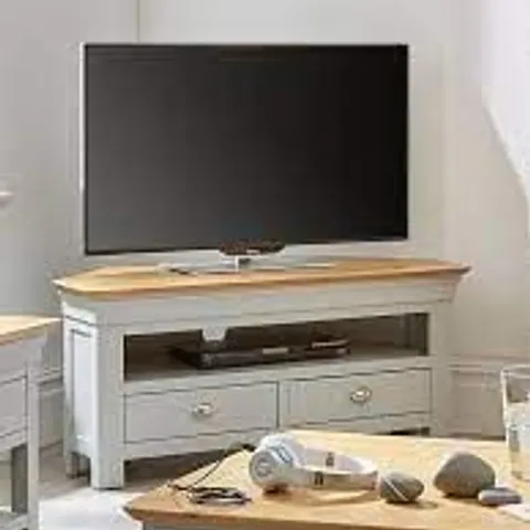 BOXED SEATTLE CORNER TV UNIT - GREY/OAK (1 BOX)