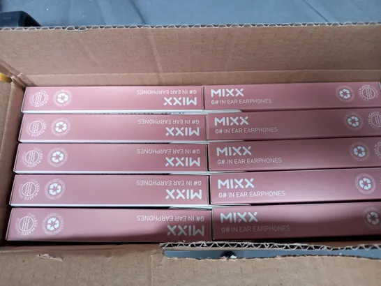 BOXED LOT OF 10 MIXX IN EAR EARPHONES PINK