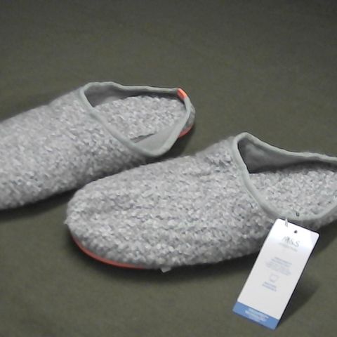 M&S GREY WOOL SLIPPERS UK SIZE 8 