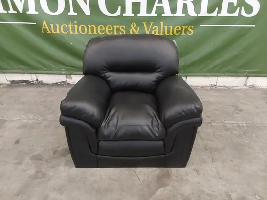 DESIGNER BLACK LEATHER ARMCHAIR 