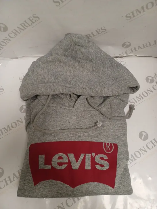 LEVI'S CREW HOODED JUMPER - GREY - XS. 