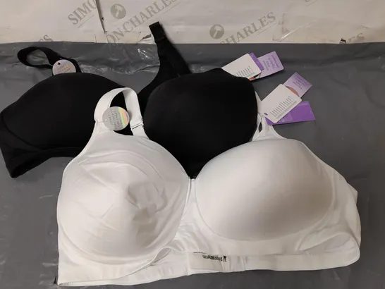 JOCKEY PACK OF 2 WIRE FREE FULL COVERAGE MOULDED CUP BRAS BLACK AND WHITE SIZE XXXL