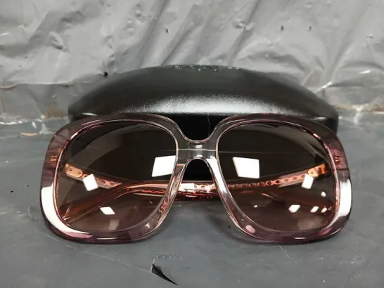 COACH TRANSPARENT PINK SQUARE SUNGLASSES