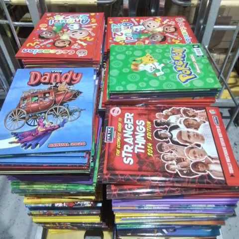 LARGE QUANTITY OF ASSORTED BRAND NEW 2024 ANNUALS TO INCLUDE STRANGER THINGS, DANDY, POKEMON AND COCOMELON