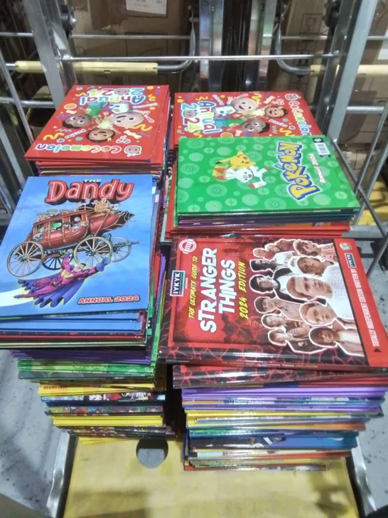 LARGE QUANTITY OF ASSORTED BRAND NEW 2024 ANNUALS TO INCLUDE STRANGER THINGS, DANDY, POKEMON AND COCOMELON