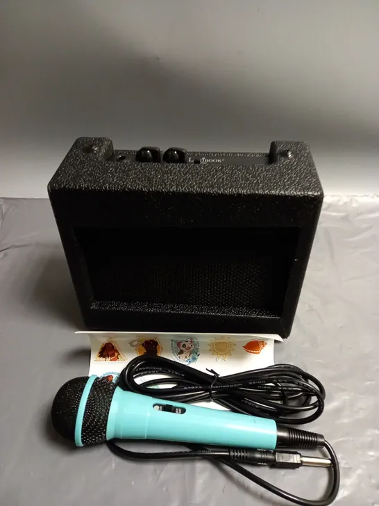 BOXED LEXIBROOK PORTABLE KARAOKE WITH MOANA STICKERS IN BLACK