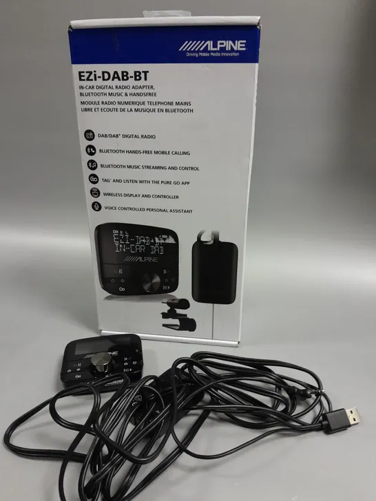 BOXED ALPINE EZI-DAB-BT IN CAR DIGITAL RADIO ADAPTER 