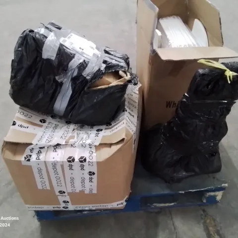 PALLET CONTAINING VARIOUS BOXED FURNITURE PARTS AND OTHER HOUSEHOLD ITEMS ETC.