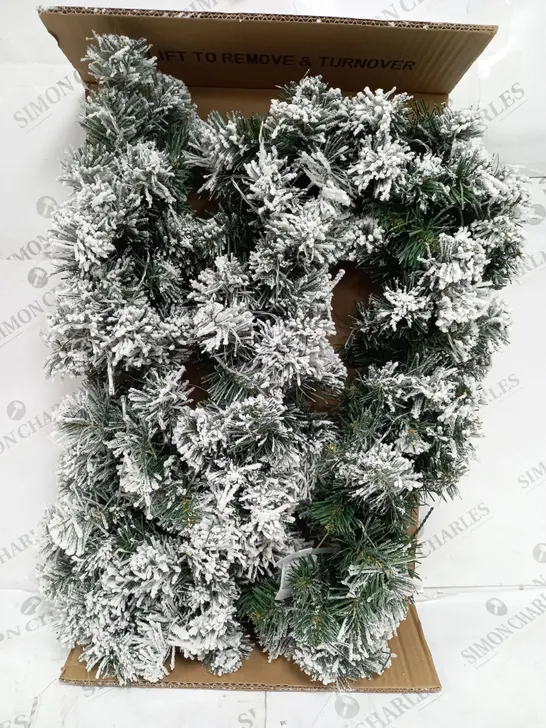 BOXED 6FT PRE LIT EMPEROR FLOCKED GARLAND RRP £44.99