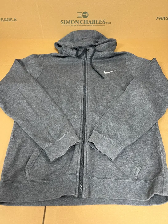 NIKE ZIP THROUGH HOODIE IN CHARCOAL GREY SIZE SMALL