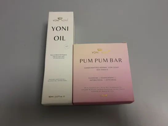 LOT OF 2 YONI YONI BEAUTY ITEMS TO INCLUDE YONI OIL AND PUM PUM BAR