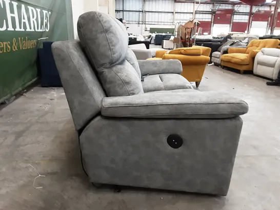 QUALITY BRITISH MANUFACTURED DESIGNER G PLAN BURFORD 3 SEATER (CURVED) ELECTRIC RECLINING DOUBLE A027 PRAMA PEWTER ST/MIS