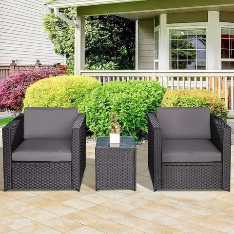 BOXED ALYCE 2 SEATER RATTAN CONVERSATION SET  - 2 BOXES 