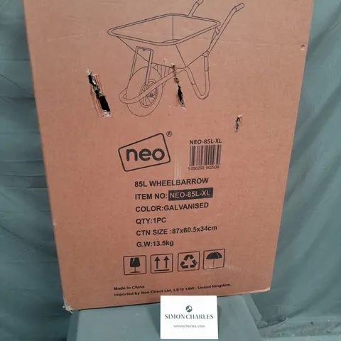 BOXED NEO 85L GALVANISED WHEELBARROW