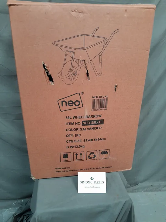 BOXED NEO 85L GALVANISED WHEELBARROW