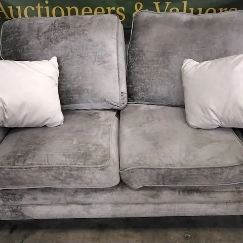 QUALITY DESIGNER LIGHT GREY FABRIC 2 SEATER SOFA 