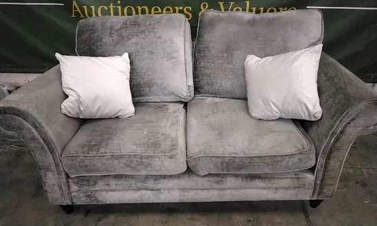 QUALITY DESIGNER LIGHT GREY FABRIC 2 SEATER SOFA 