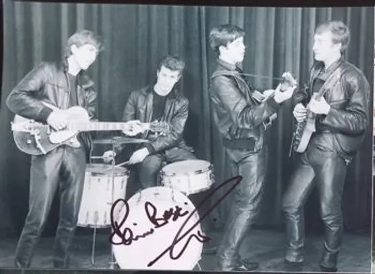 FOUR ASSORTED PRE RINGO STARR ERA 'THE BEATLES' PHOTOGRAPHS SIGNED BY PETE BEST