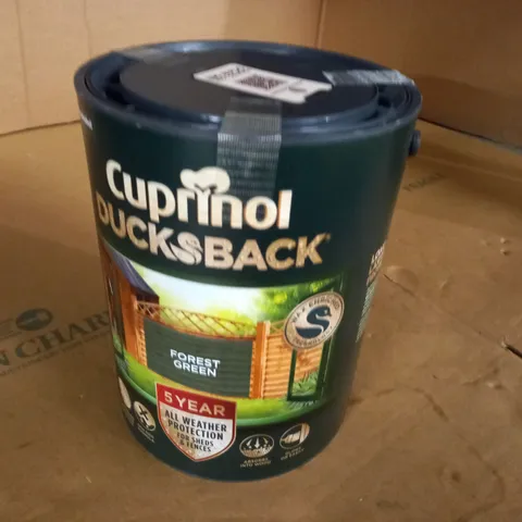 CUPRINOL DUCKSBACK 5L TIN OF PAINT IN FOREST GREEN - COLLECTION ONLY