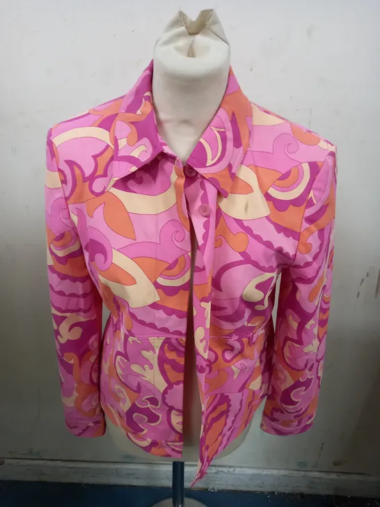 BETTY BARCLAY MULTI COLOURED BUTTON BLAZER JACKET - 10