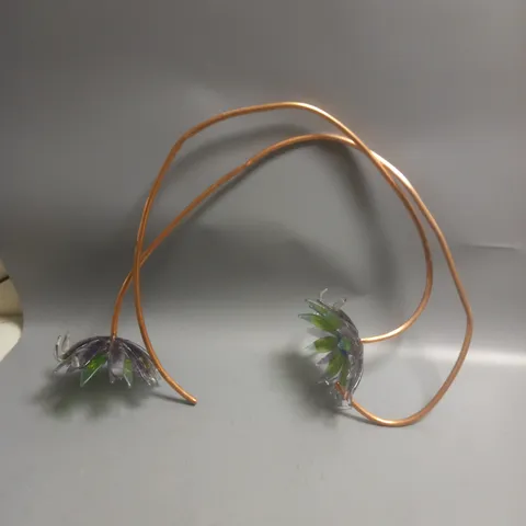 SET OF 2 COPPER WITH FLOWER SHADE 